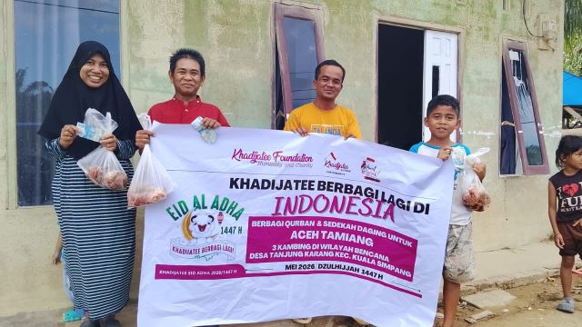Read more about the article Khadijatee Foundation Salurkan 3 Ekor Kambing untuk Warga Terdampak Banjir di Aceh Tamiang